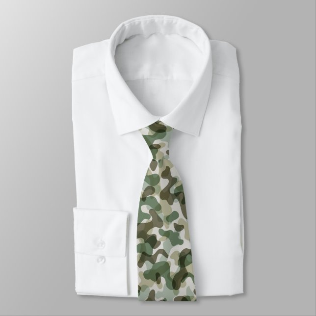 Grüne Camouflage in Erdtönen Krawatte (Gebunden)