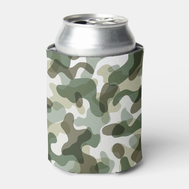 Grüne Camouflage in Erdtönen mit Brauntönen Dosenkühler (Kanne Vorderseite)
