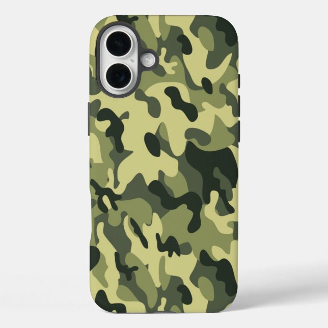 Grüne Camouflage iPhone 16 Plus Hülle (Rückseite)
