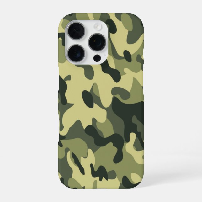 Grüne Camouflage iPhone 16 Pro Hülle (Rückseite)