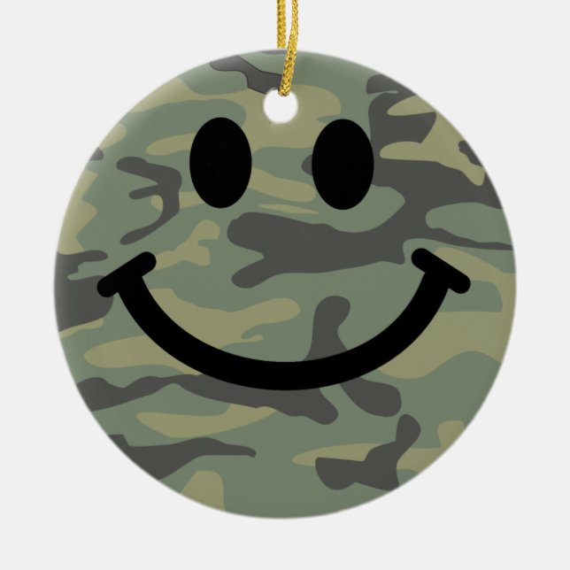 Grüne Camouflage Keramikornament (Vorne)