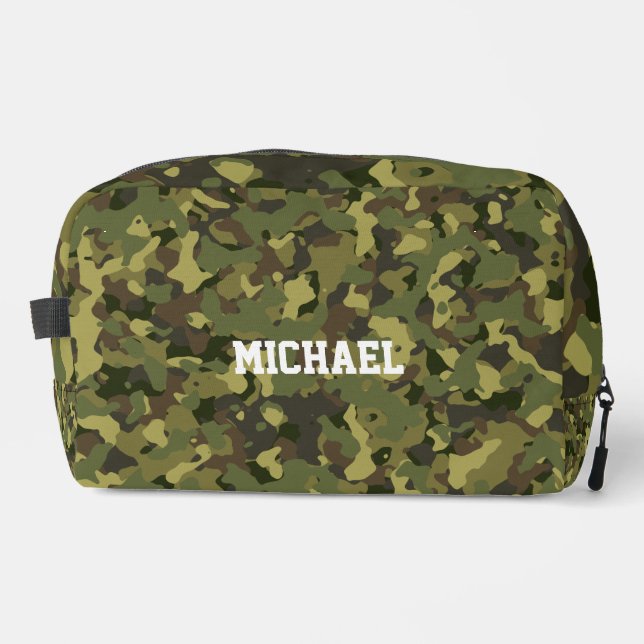 Grüne Camouflage Name Männer Toilette Cool Name Re Waschbeutel (Vorderseite)