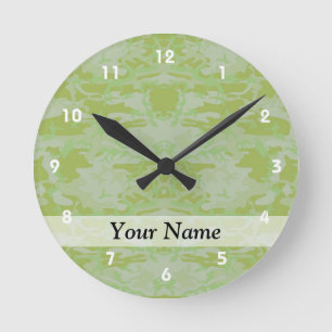 Grüne Camouflage Runde Wanduhr