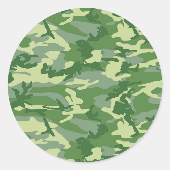 Grüne Camouflage Runder Aufkleber (Vorderseite)