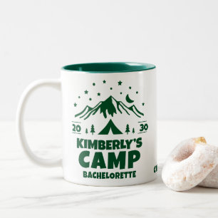 Grüne Camping-Junggesellinnenabschied-Party Zweifarbige Tasse