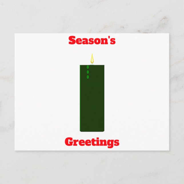 Grüne Candle-Postkarte der Jahreszeit Postkarte (Vorderseite)