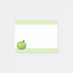 Grüne Cartoon-Apfel-Frucht-Illustration Post-it Klebezettel