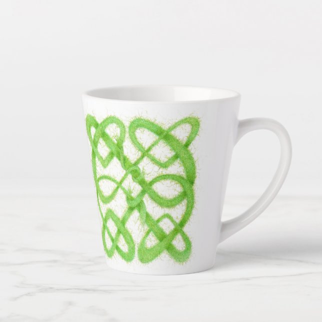 GRÜNE CELTIC KNOT Latte Tasse (Rechts)