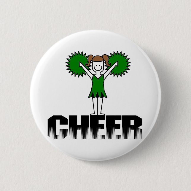 Grüne Cheerleading T - Shirts und Geschenke Button (Vorderseite)
