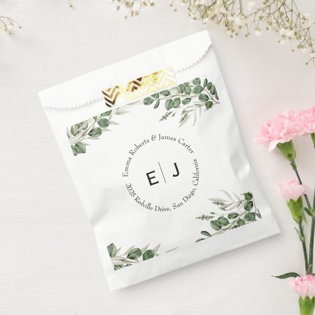 Grüne Chic Monogramm Geschenkboxen Geschenktütchen (Versiegelt)