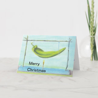 Grüne Chile-Weihnachtskarte Feiertagskarte
