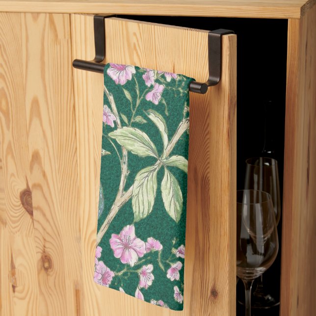 Grüne Chinoiserie Palazzo Civico Geschirrtuch (Drittel gefaltet)