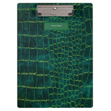 Grüne Clipboard im Kunstlederstil