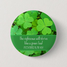Grüne Clovers Foto Wohlstand Bibel Verse Niedlich Button