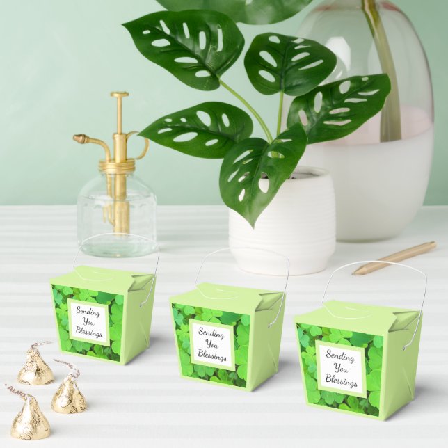 Grüne Clovers Foto Wohlstand Bibel Verse Niedlich Geschenkschachtel (Zahlreiche)