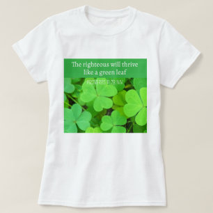 Grüne Clovers Foto Wohlstand Bibel Verse Niedlich T-Shirt