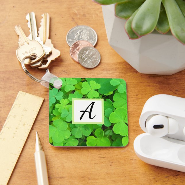 Grüne Clovers Foto Wohlstand Bibel Verse Ursprüngl Schlüsselanhänger (Schreibtisch)