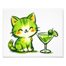 Grüne Cocktails und Katzen
