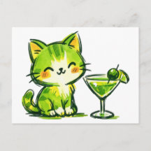 Grüne Cocktails und Katzen