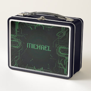 Grüne Computerplatine Metall Brotdose