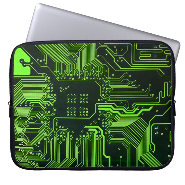 Grüne coole Computerplatine Laptopschutzhülle (Vorderseite)