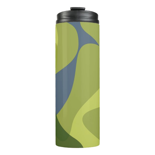 Grüne, coole, trendige, moderne und Bio Formen Thermosbecher (Vorderseite)