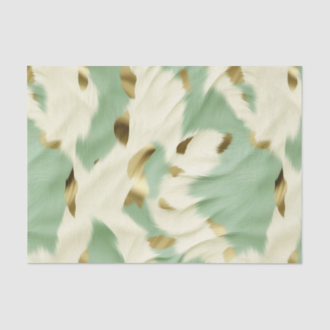Grüne Creme Cowhide Seidenpapier (Vorderseite)