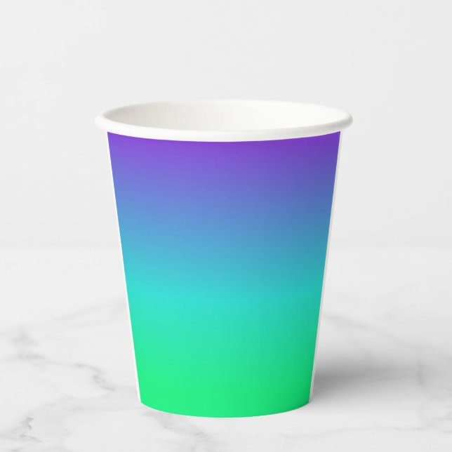 Grüne Cyberwüste, Lila Sorbet-Frühlingspapier-Cup Pappbecher (Vorderseite)