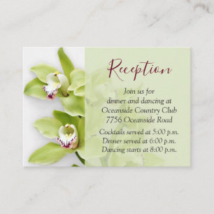 Grüne Cymbidium Orchid Hochzeitsempfehlung Beilage Begleitkarte