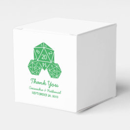 Grüne D20-Würfel-Gastgeschenk Hochzeit Geschenkschachtel