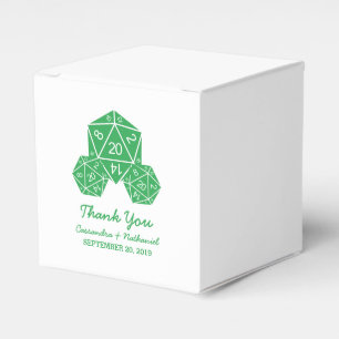 Grüne D20-Würfel-Gastgeschenk Hochzeit Geschenkschachtel