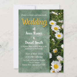 Grüne Daisy Katholische Hochzeit Einladung