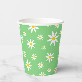 Grüne Daisy Paper Cups Pappbecher