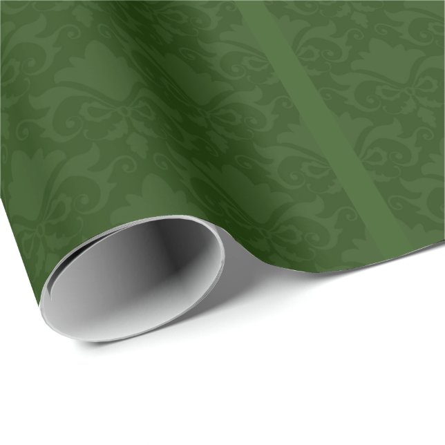 Grüne Damaskus-Bogen Geschenkpapier (Rolleneckpunkt)