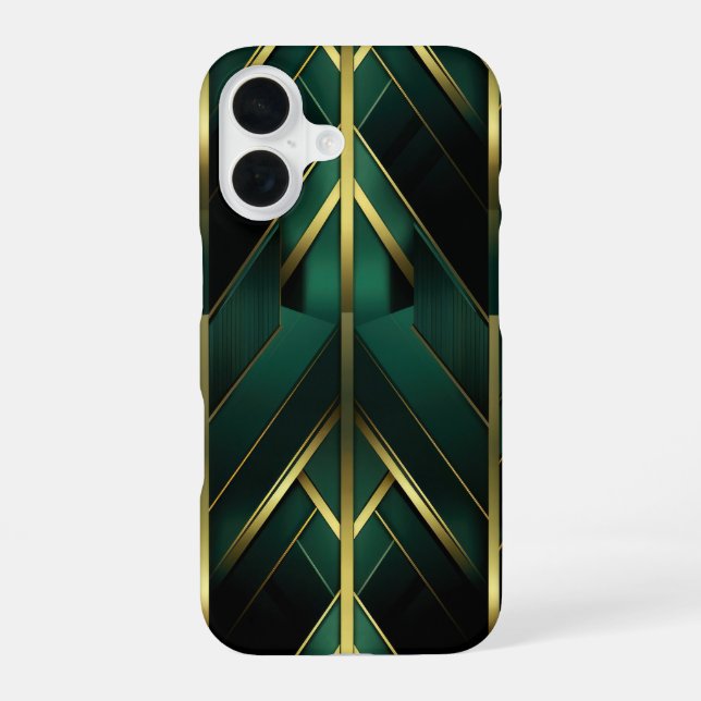 Grüne Dekoration iPhone 16 Hülle (Rückseite)