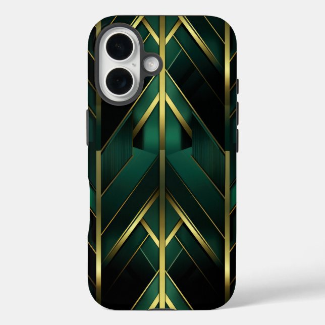 Grüne Dekoration iPhone 16 Hülle (Rückseite)