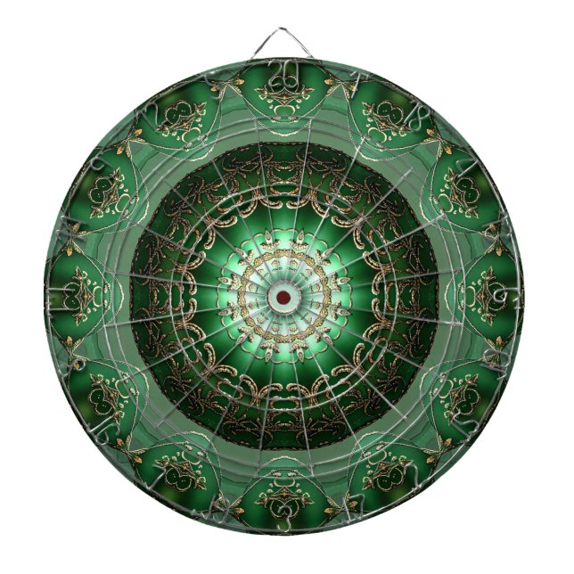 Grüne dekorative Blumen Dartboard Dartscheibe (vorne)