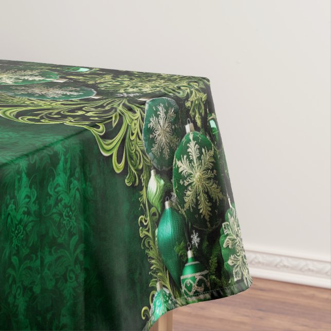 Grüne dekorative Ornamente Feiertag Tablett Tischdecke (Beispiel)