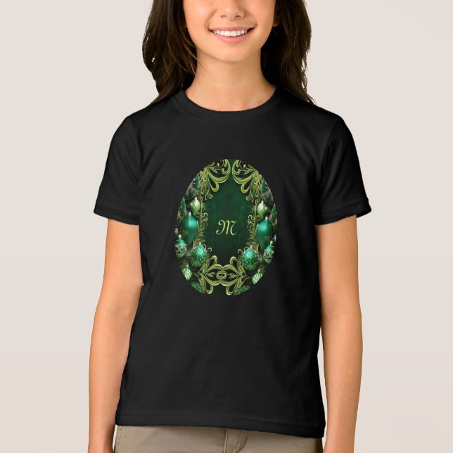 Grüne dekorative Ornamente T - Shirt (Vorderseite)