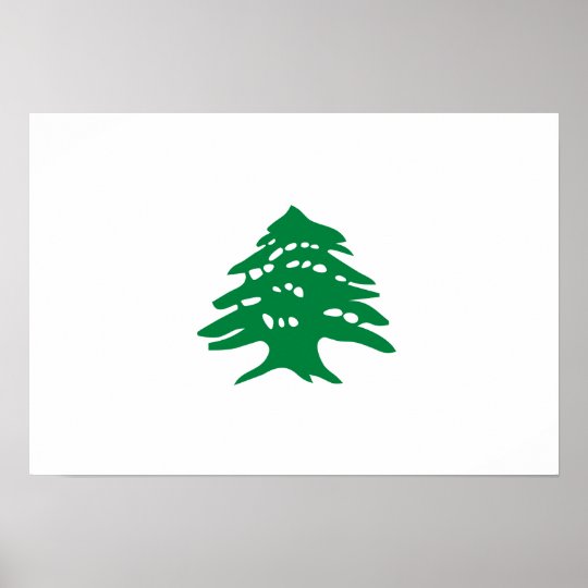 Grüne der Libanon-Zedern-Baum-Flagge Poster