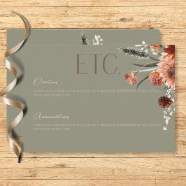 Grüne Details zu Boho Rust & Neutral Fall Begleitkarte