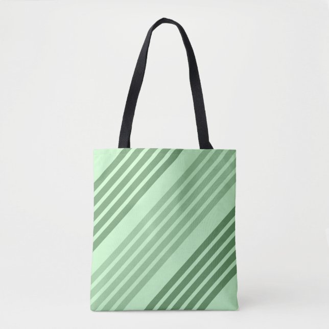 Grüne Diagonal Streifen Totbeutel Tasche (Vorderseite)