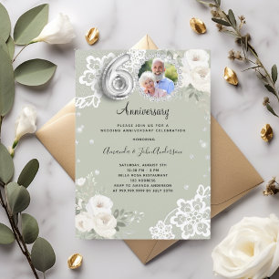 Grüne Diamant Blumen 60. Hochzeitstag Einladung