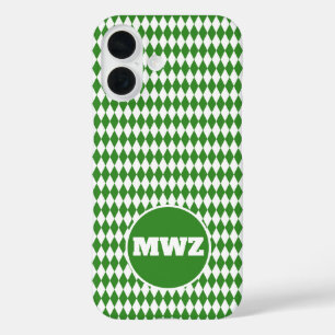 Grüne Diamant-Monogramm-iPhone-Hülle iPhone 16 Hülle