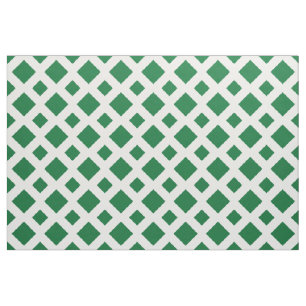 Grüne Diamanten auf weißes Gitter-geometrischem Stoff