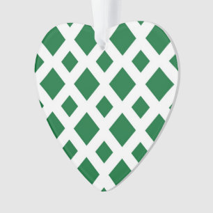 Grüne Diamanten in Weiß Ornament