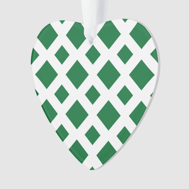 Grüne Diamanten in Weiß Ornament (Vorderseite)