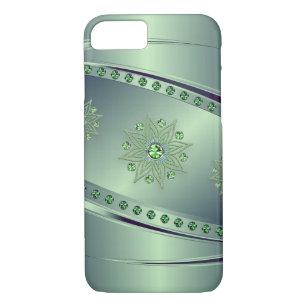 Grüne Diamanten und metallischer Hintergrund Case-Mate iPhone Hülle