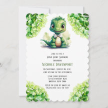Grüne Dinosaurier Blumengeschlecht Neutrale Babydu