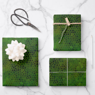 Grüne Dinosaurierhaut Geschenkpapier Set